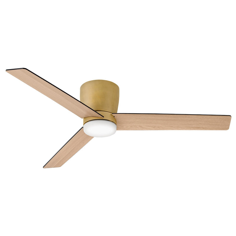 Hinkley Ari 52in 3-Blade LED Ceiling Fan | Transitional Heritage Brass Steel and Matte Black Wood Blades | Covered Patio & Large | Model 910852FHB-LDA