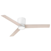 Hinkley Ari 52in LED Ceiling Fan | Transitional Matte White Steel and Wood Reversible Blades | Covered Patio & Large Bathroom | 52 x | Model 910852FMW-LDA