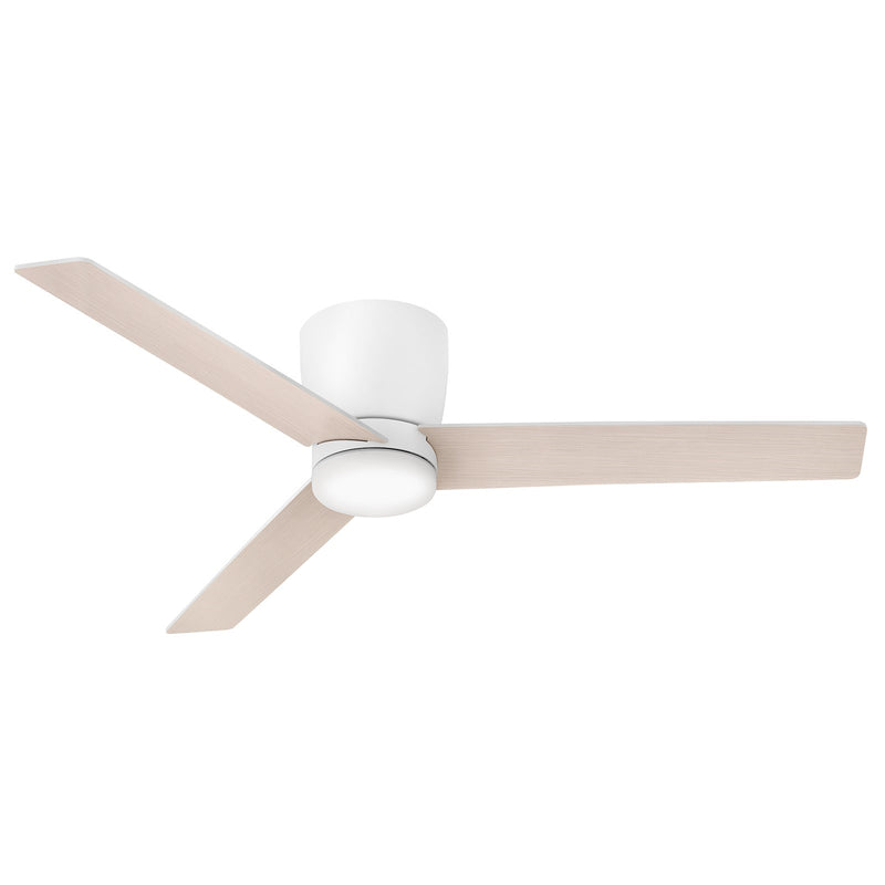 Hinkley Ari 52in LED Ceiling Fan | Transitional Matte White Steel and Wood Reversible Blades | Covered Patio & Large Bathroom | 52 x | Model 910852FMW-LDA