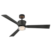 Hinkley Vosh 56in LED Smart Ceiling Fan with Uplight | Mid-Century Modern Matte Black Steel and White Acrylic | Bedrooms, Living | Model 910956FMB-LDD