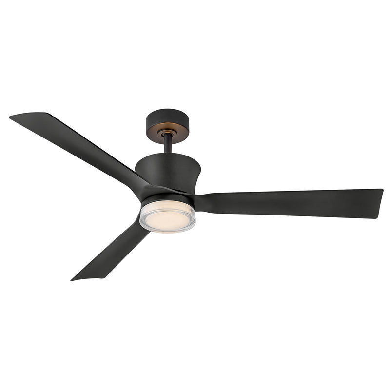 Hinkley Vosh 56in LED Smart Ceiling Fan | Mid-Century Modern Matte Black Steel and White Acrylic Glass | Bedroom, Living Room & | Model 910956FMB-LDD