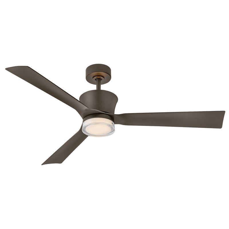 Hinkley Vosh 56in LED Smart Ceiling Fan with Uplight | Mid-Century Modern Metallic Matte Bronze Steel and White Acrylic | Bedrooms | Model 910956FMM-LDD