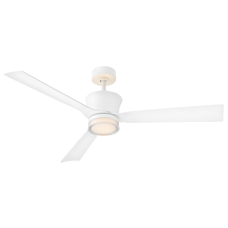 Hinkley Vosh 56in LED Smart Ceiling Fan with Uplight | Mid-Century Modern Matte White Steel and White Acrylic | Bedrooms & Living | Model 910956FMW-LDD