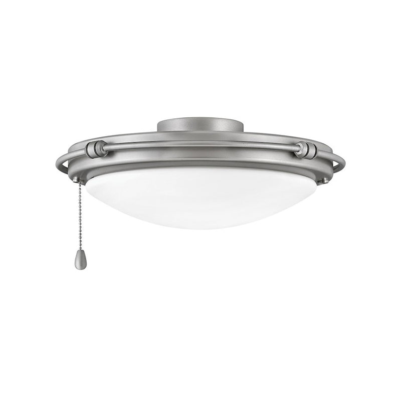Hinkley Light Kit Rail Trim 24-LED Ceiling Fan Light Kit | Industrial Metallic Matte Bronze Steel and Etched Opal Glass | Covered Patio | Model 930004FMM