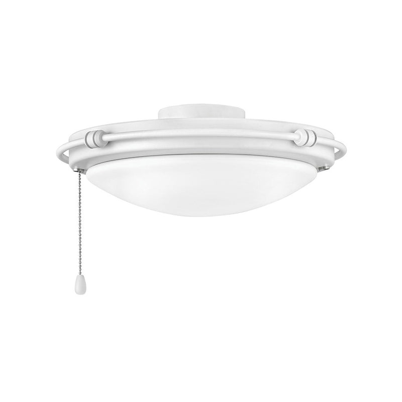 Hinkley Light Kit Rail Trim 24-LED Ceiling Fan Light Kit | Industrial Metallic Matte Bronze Steel and Etched Opal Glass | Covered Patio | Model 930004FMM