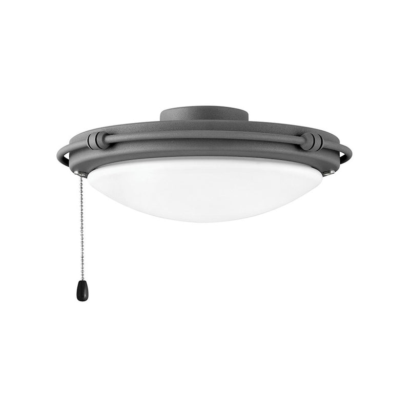Hinkley Light Kit Rail Trim 24-LED Ceiling Fan Light Kit | Industrial Metallic Matte Bronze Steel and Etched Opal Glass | Covered Patio | Model 930004FMM