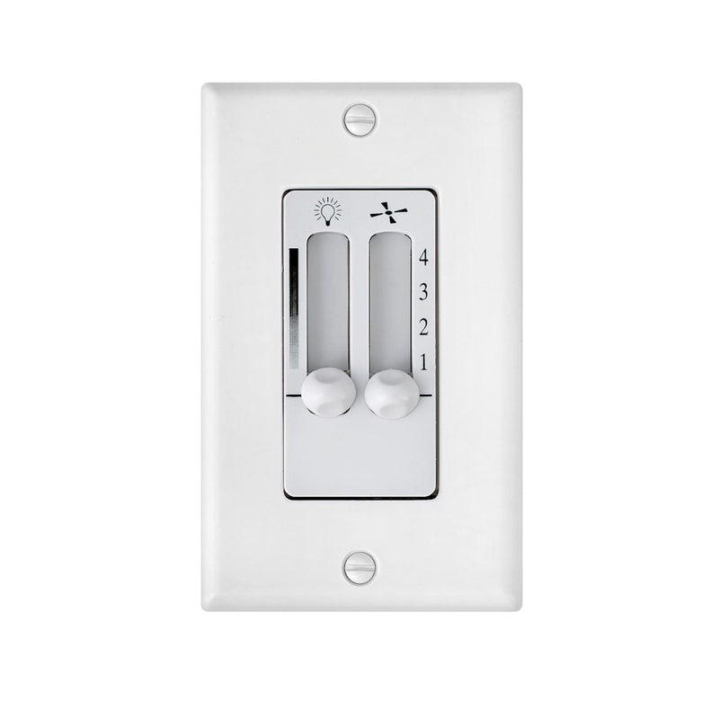 Hinkley Wall Control 4-Speed Dual Slide | Almond Composite Fan Control | Living Room & Bedroom Wall Switch | 3.25 x 3.25 x 5.25 in | Model 980008FAL