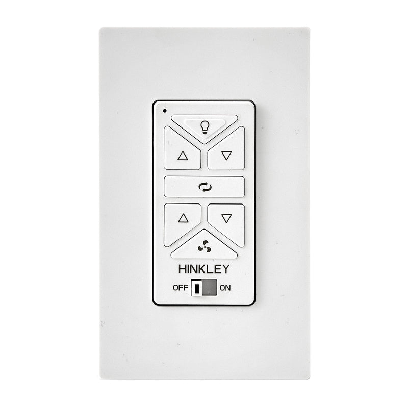 Hinkley HIRO Wall Control Reversing Wired | White Composite Fan Speed Switch | Living Room & Bedroom Fan Control | 3.25 x 3.25 x 2.5 in | Model 980024FWH