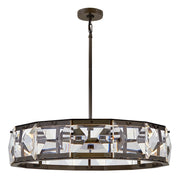 Hinkley Jolie 30" Chandelier, Black Oxide/Faceted Clear Crystal - FR30105BX