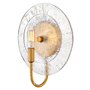 Fredrick Ramond Rene 1Lt Wall Mount, Distressed Brass/Clear Pressed - FR30120DA