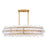 Fredrick Ramond Rene 8Lt Chandelier, Distressed Brass/Clear Pressed - FR30124DA