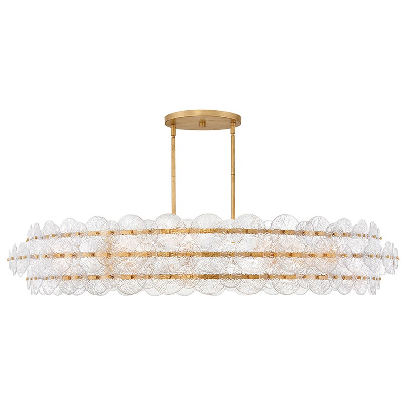 Fredrick Ramond Rene 10Lt Chandelier, Brass/Clear Pressed