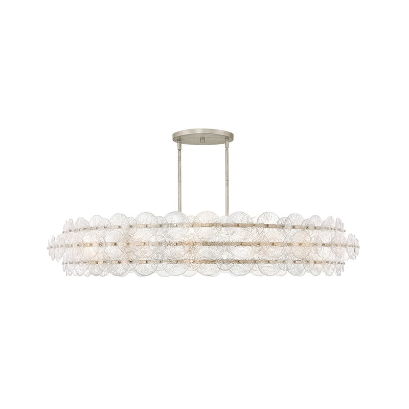 Fredrick Ramond Rene 10 Light Extra Large Drum Chandelier, Glacial