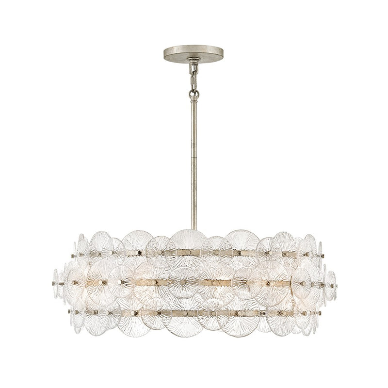 Fredrick Ramond Rene 6 Light Medium Drum Chandelier, Glacial