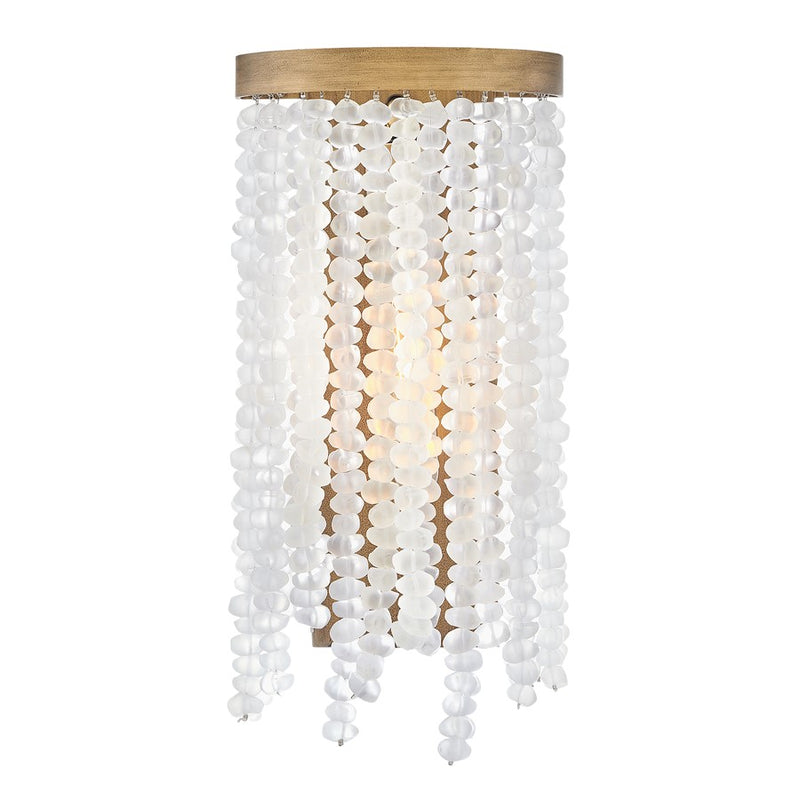 Fredrick Ramond Dune 1Lt Wall Mount, Gold/Soft White Sea Glass