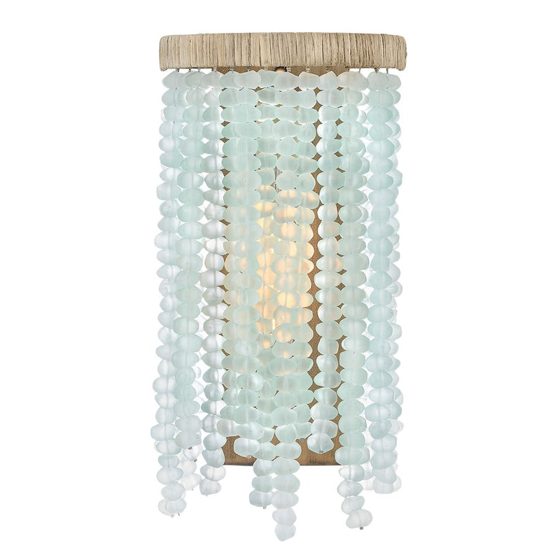 Fredrick Ramond Dune 1Lt Wall Mount, Gold/Blue Sea Glass