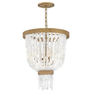 Fredrick Ramond Dune 4Lt Pendant, Gold/Soft White Sea Glass - FR30204BNG