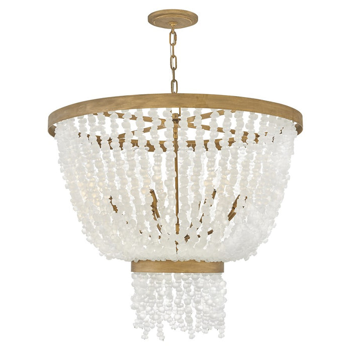 Fredrick Ramond Dune 8Lt Chandelier, Gold/Soft White Sea Glass - FR30205BNG