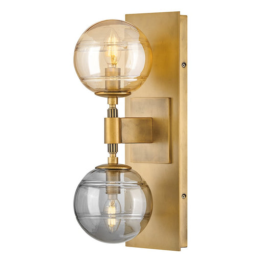 Fredrick Ramond Oberon 2Lt Wall Mount, Brass/Multi-Colored Swirl - FR30502HBR
