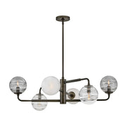 Hinkley Oberon 6Lt Chandelier, Black Oxide/Multi-Colored Swirl - FR30506BX