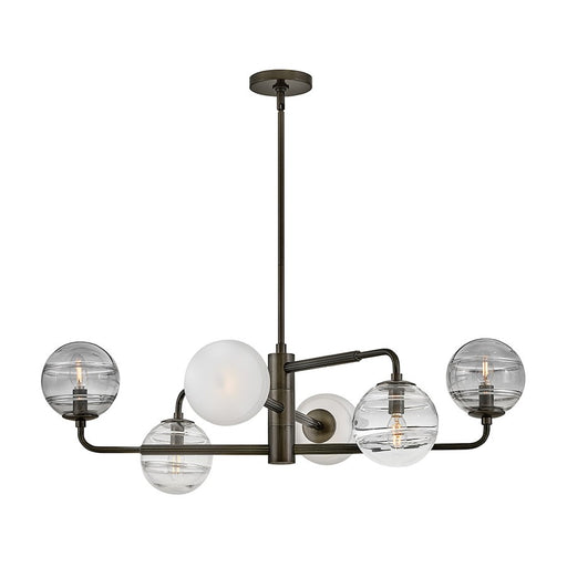Hinkley Oberon 6Lt Chandelier, Black Oxide/Multi-Colored Swirl - FR30506BX