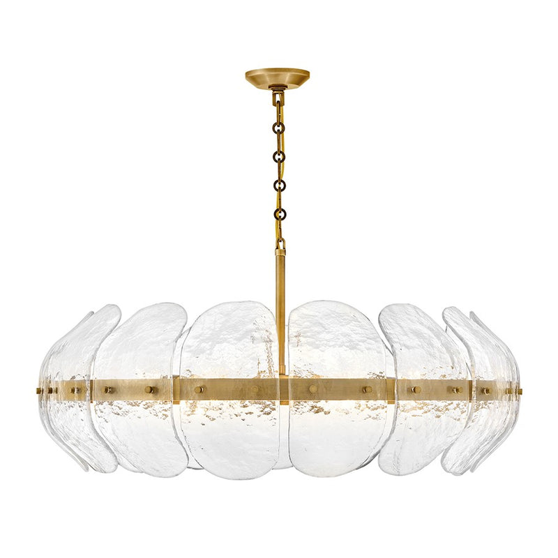 Hinkley Lillia 36in 6-Light Chandelier | Transitional Heritage Brass and Clear Glass | Dining Room & Living Room | 36 x 36 x 17 in | Model FR30514HB