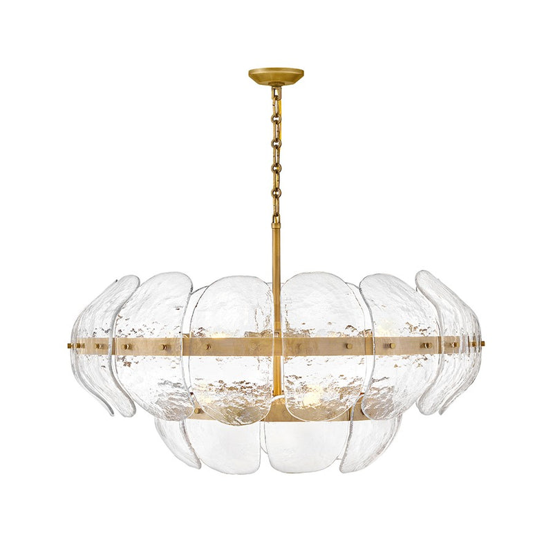Hinkley Lighting Lillia 36in 9-Light Chandelier | Transitional Heritage Brass Steel and Clear Glass | Dining Room & Living Room | 36 x | Model FR30516HB