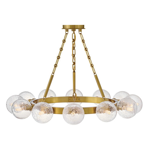 Fredrick Ramond Coco 12 Light Chandelier, Lacquered Brass/Crackle - FR30524LCB