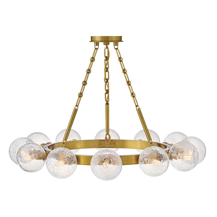 Fredrick Ramond Coco 12 Light Chandelier, Lacquered Brass/Crackle - FR30524LCB