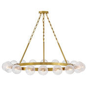 Fredrick Ramond Coco 18 Light Chandelier, Lacquered Brass/Crackle - FR30525LCB