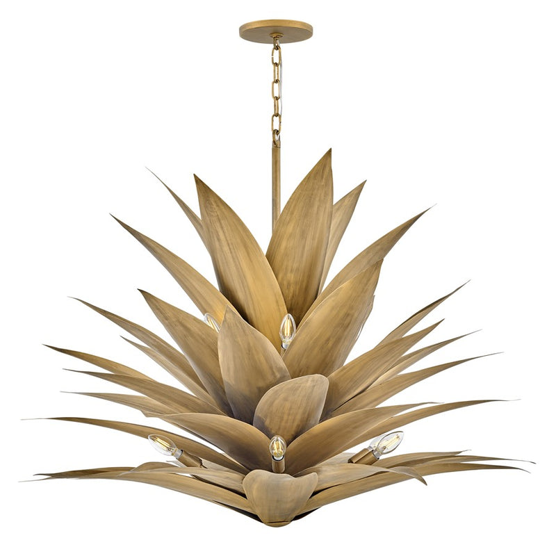Fredrick Ramond Agave 12 Light Hanging, Burnished Gold
