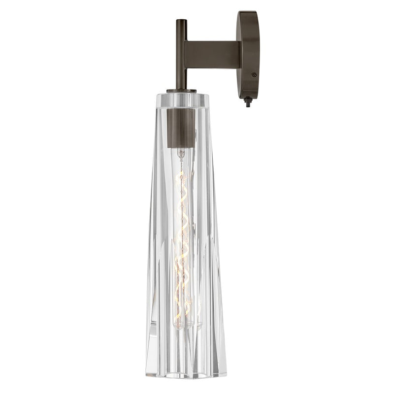 Hinkley Cosette 1Lt Wall Mount, Black Oxide/Clear Crystal