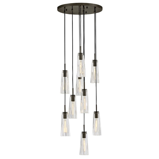 Fredrick Ramond Cosette 9Lt Pendant, Black Oxide/Clear Crystal - FR31104BX-CL