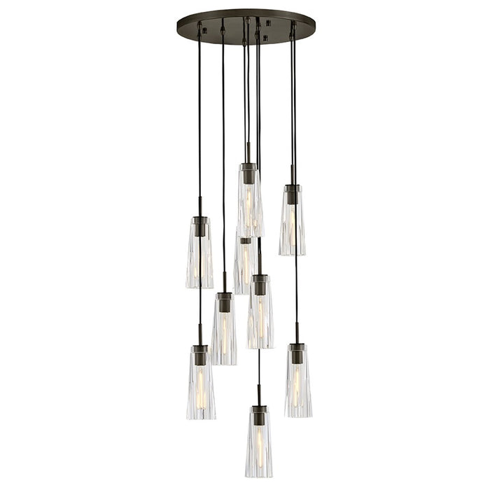 Fredrick Ramond Cosette 9Lt Pendant, Black Oxide/Clear Crystal - FR31104BX-CL