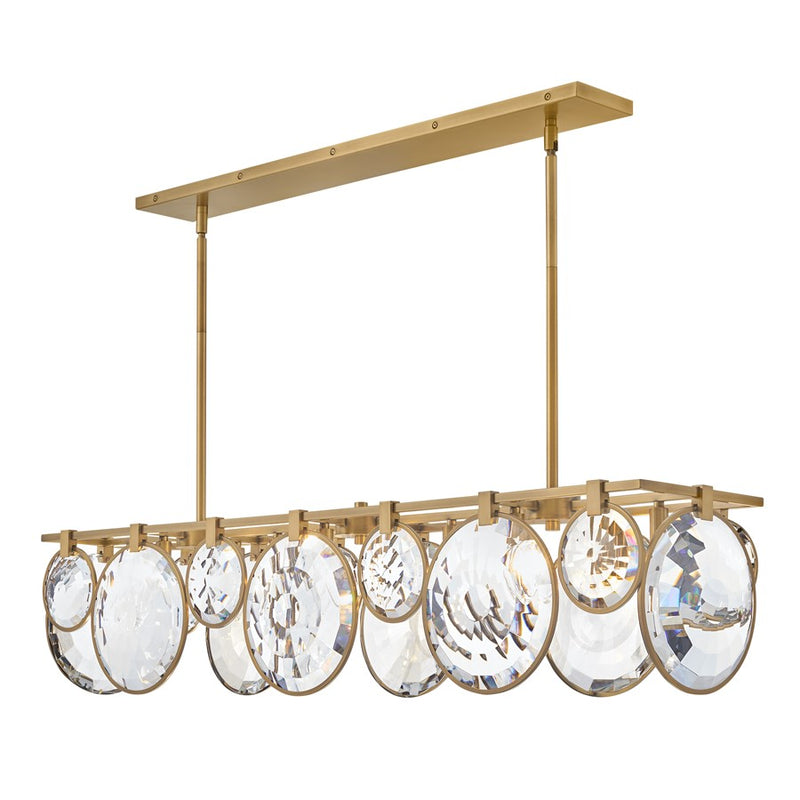 Fredrick Ramond Nala 8Lt Chandelier, Heritage Brass/Optic Crystal