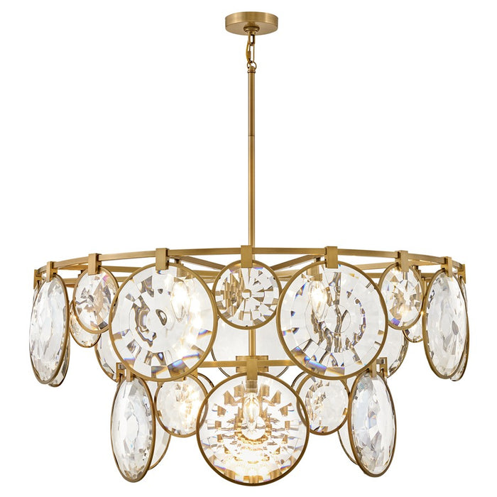 Fredrick Ramond Nala 15Lt Chandelier, Heritage Brass/Optic Crystal - FR31268HBR