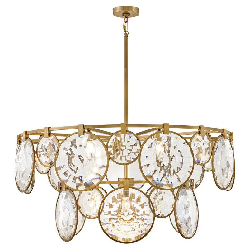 Fredrick Ramond Nala 15Lt Chandelier, Heritage Brass/Optic Crystal