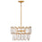 Fredrick Ramond Amira 4Lt 19" Semi Flush, Brass/Clear Pressed