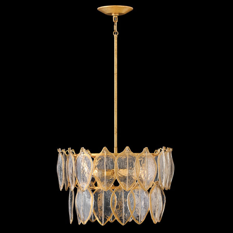 Fredrick Ramond Amira 4Lt 19" Semi Flush, Brass/Clear Pressed
