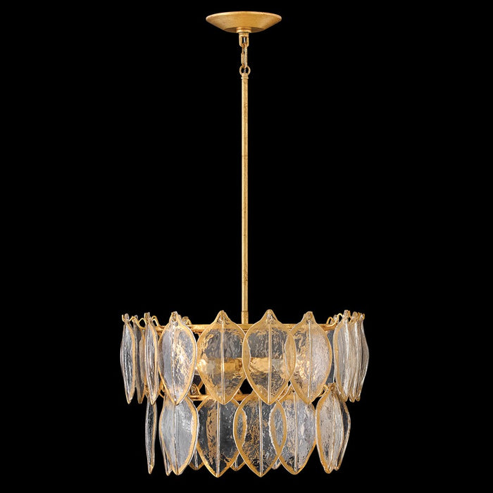 Fredrick Ramond Amira 4Lt 19" Semi Flush, Brass/Clear Pressed