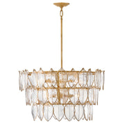 Fredrick Ramond Amira 8Lt 30" Chandelier, Brass/Clear Pressed - FR32604DA