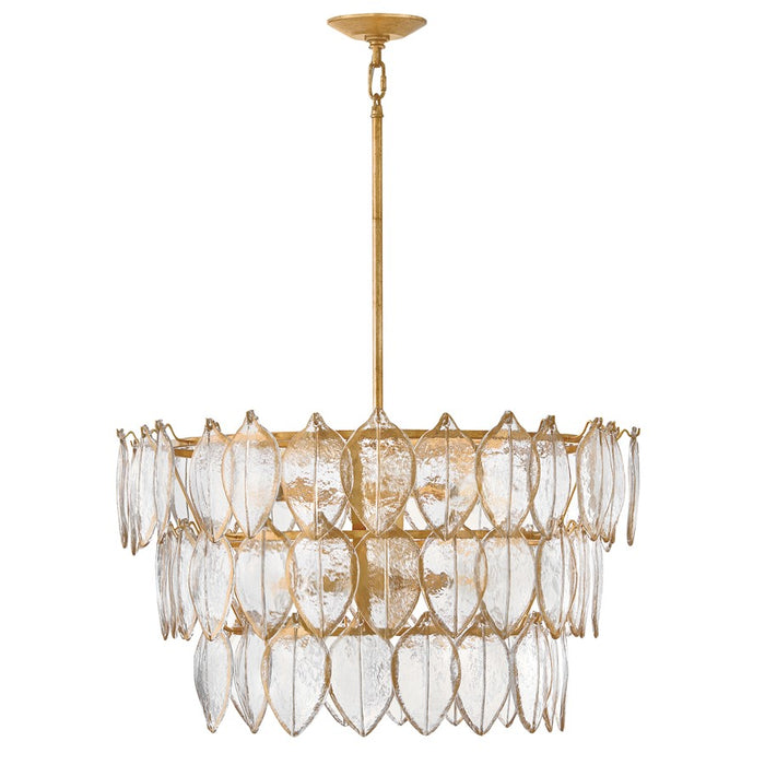 Fredrick Ramond Amira 8Lt 30" Chandelier, Brass/Clear Pressed