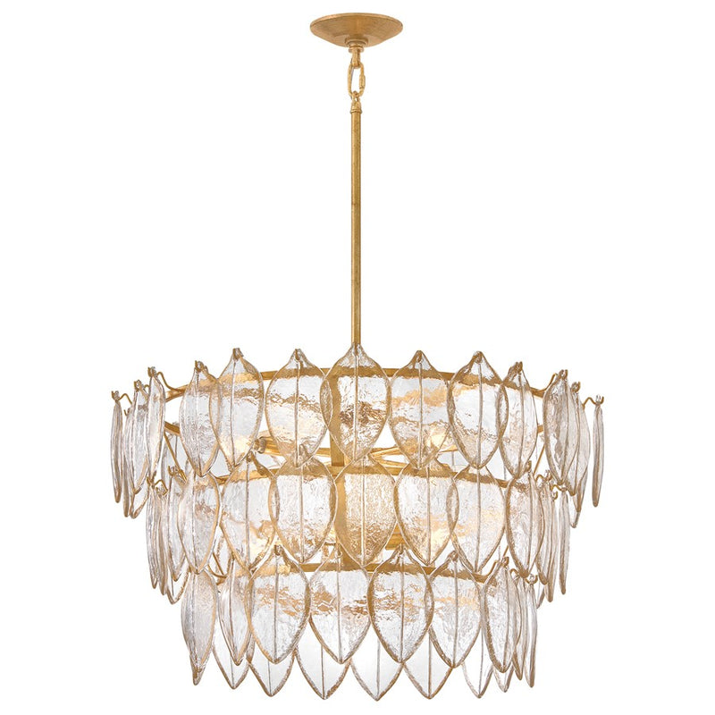 Fredrick Ramond Amira 8Lt 30" Chandelier, Brass/Clear Pressed