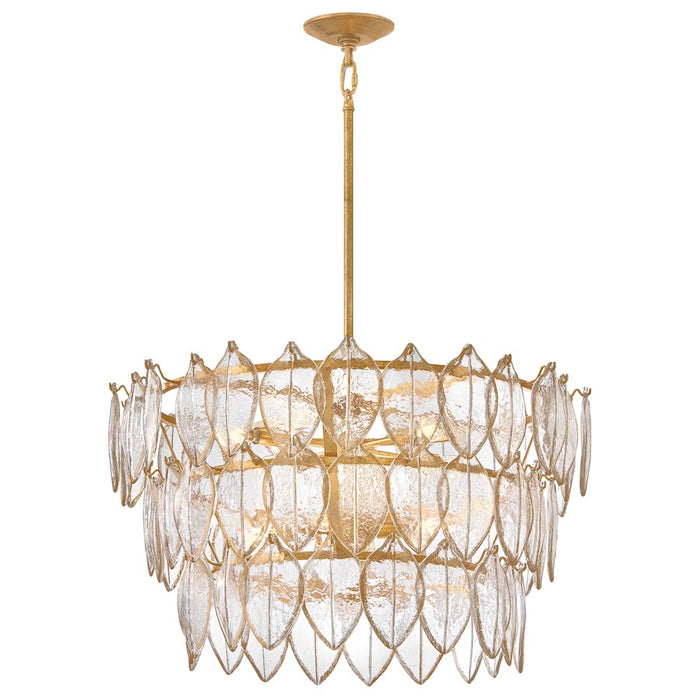 Fredrick Ramond Amira 8Lt 30" Chandelier, Brass/Clear Pressed