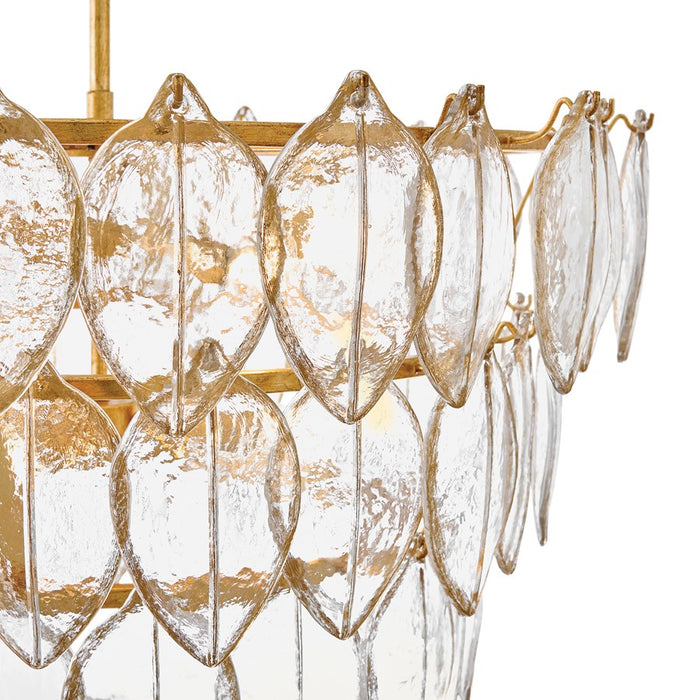 Fredrick Ramond Amira 8Lt 30" Chandelier, Brass/Clear Pressed
