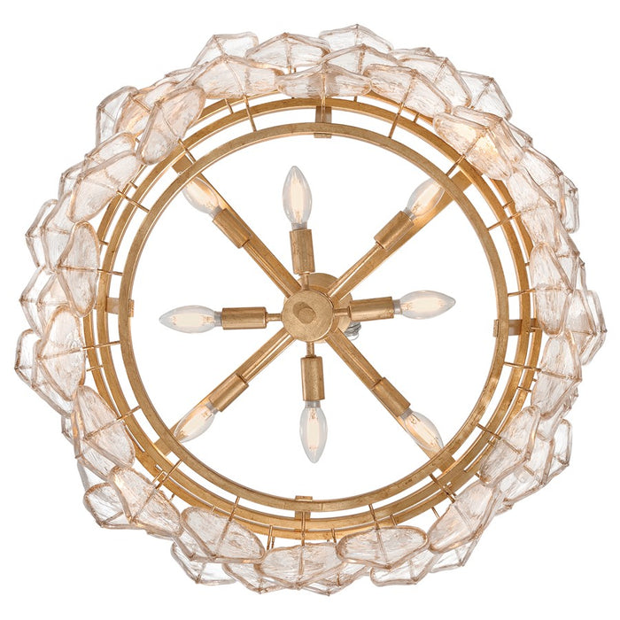 Fredrick Ramond Amira 8Lt 30" Chandelier, Brass/Clear Pressed