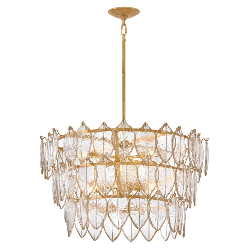 Fredrick Ramond Amira 8Lt 30" Chandelier, Brass/Clear Pressed