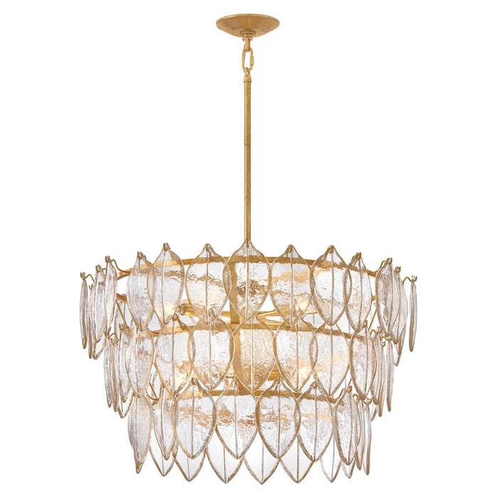 Fredrick Ramond Amira 8Lt 30" Chandelier, Brass/Clear Pressed