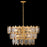 Fredrick Ramond Amira 8Lt 30" Chandelier, Brass/Clear Pressed