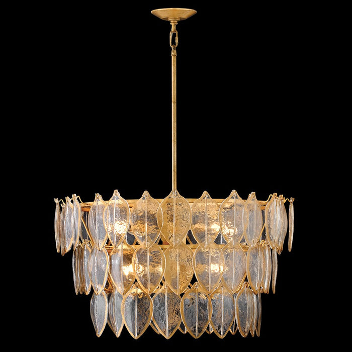 Fredrick Ramond Amira 8Lt 30" Chandelier, Brass/Clear Pressed